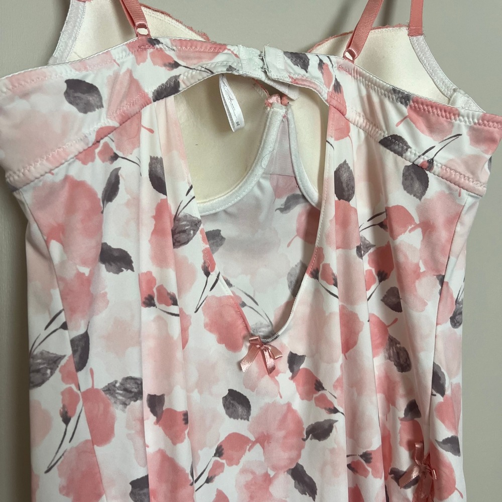 Marilyn Monroe Floral Lace Chemise Nightgown Pink White Underwire XL Sleeptime - Picture 3 of 8